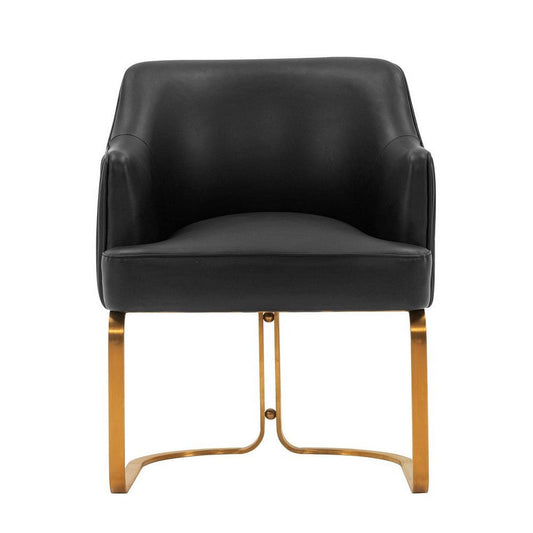 Modern Edra Leatherette  Dining Armchair in Black