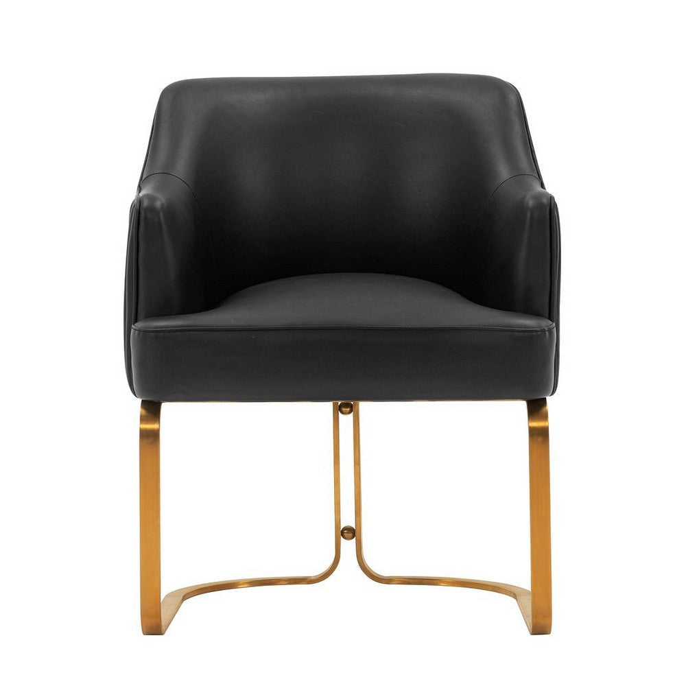 Modern Edra Leatherette  Dining Armchair in Black