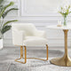 Modern Edra Leatherette Dining Armchair in Cream MHC-DC078-CR
