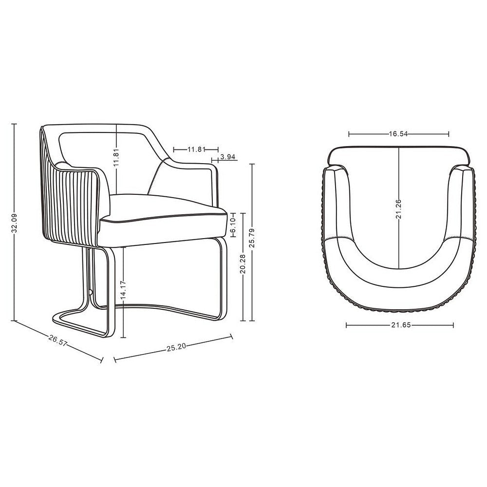 Modern Edra Leatherette Dining Armchair in Cream MHC-DC078-CR
