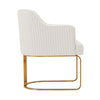 Modern Edra Leatherette Dining Armchair in Cream MHC-DC078-CR