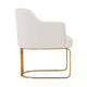 Modern Edra Leatherette Dining Armchair in Cream MHC-DC078-CR