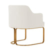 Modern Edra Leatherette Dining Armchair in Cream MHC-DC078-CR