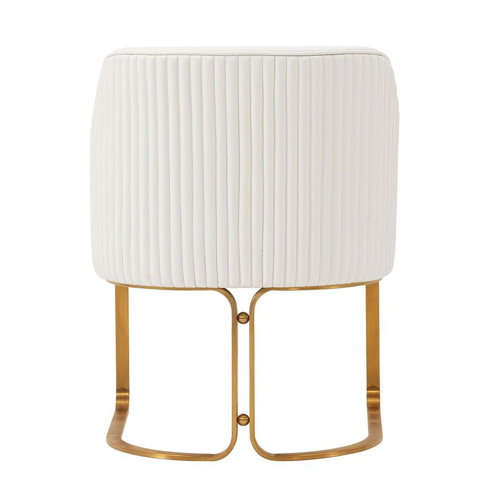 Modern Edra Leatherette Dining Armchair in Cream MHC-DC078-CR