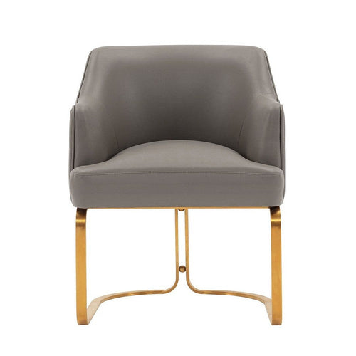 Modern Edra Leatherette  Dining Armchair in Taupe