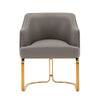 Modern Edra Leatherette  Dining Armchair in Taupe