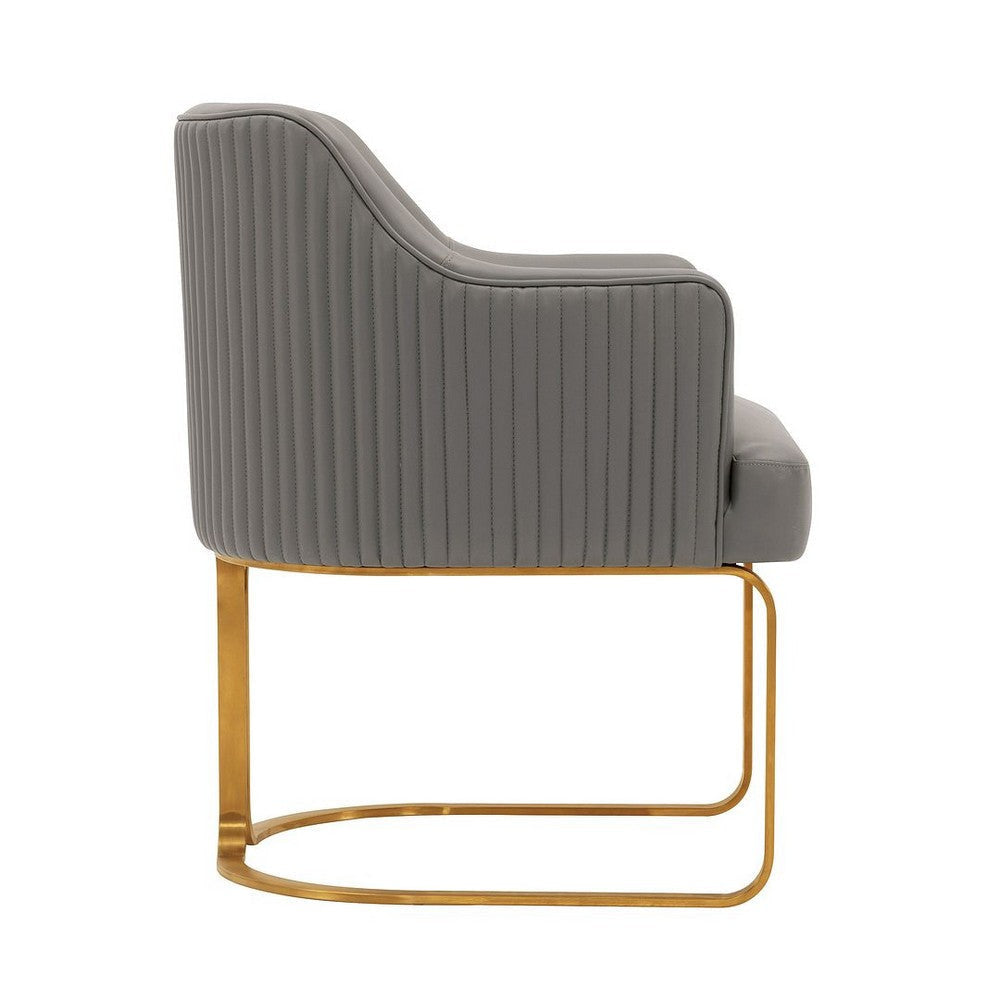 Modern Edra Leatherette Dining Armchair in Taupe MHC-DC078-TP