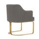 Modern Edra Leatherette Dining Armchair in Taupe MHC-DC078-TP