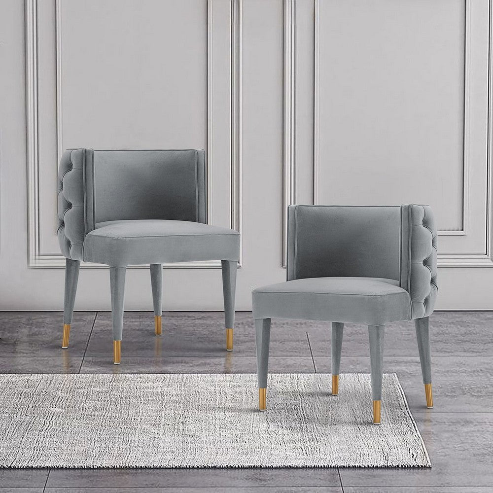 Modern Maya Tufted Velvet Dining Chair in Grey MHC-DC079-GY