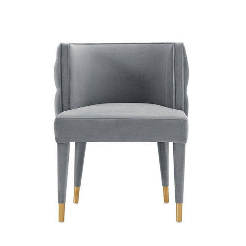 Modern Maya Tufted Velvet Dining Chair in Grey