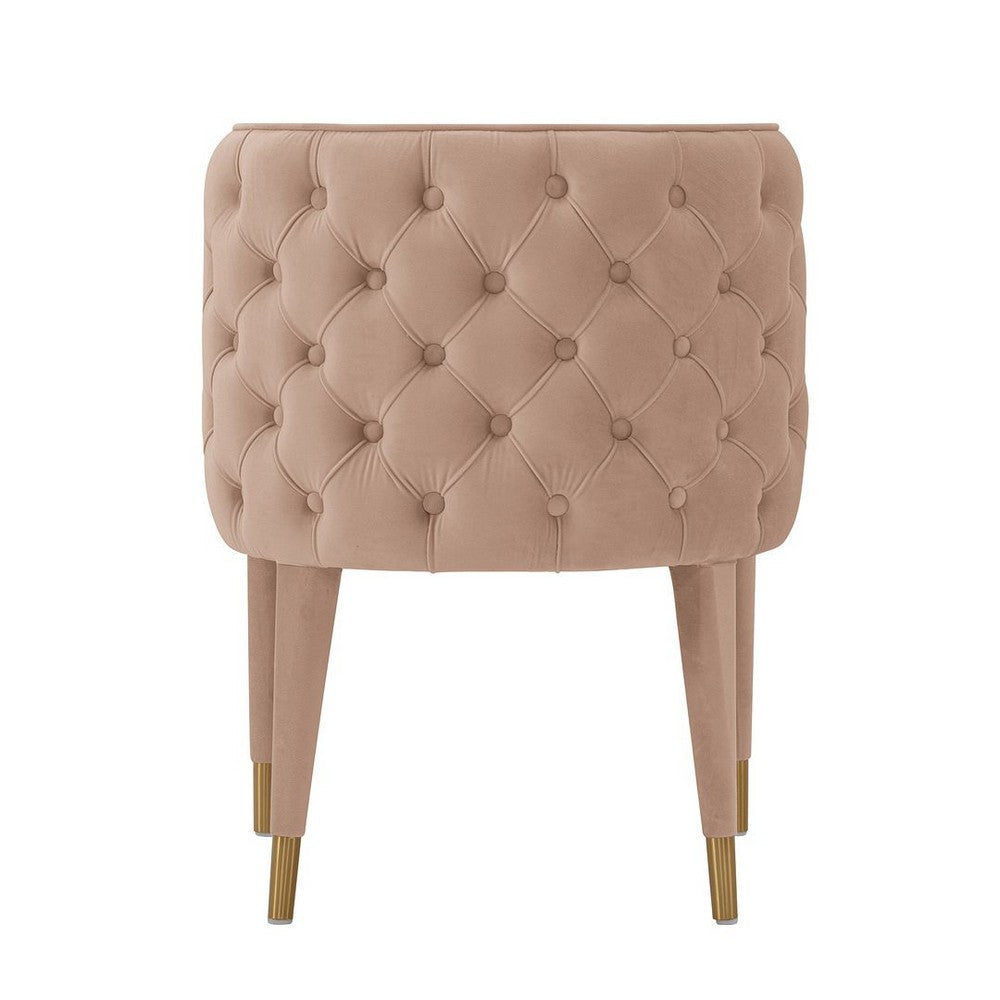 Modern Maya Tufted Velvet Dining Chair in Nude MHC-DC079-ND