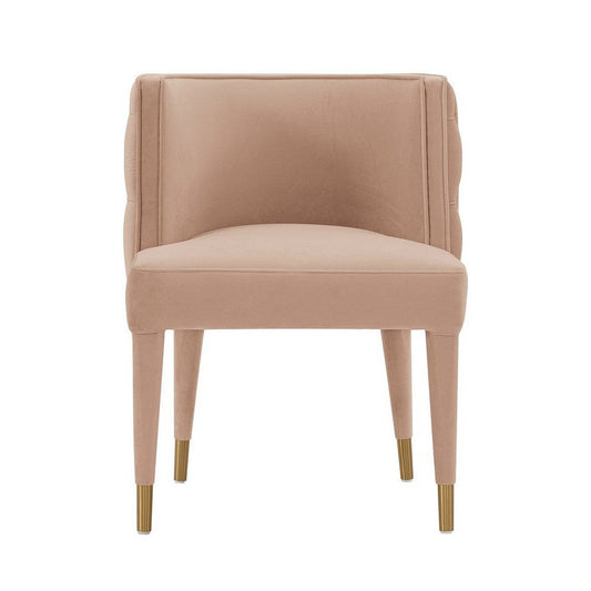Modern Maya Tufted Velvet Dining Chair in Nude