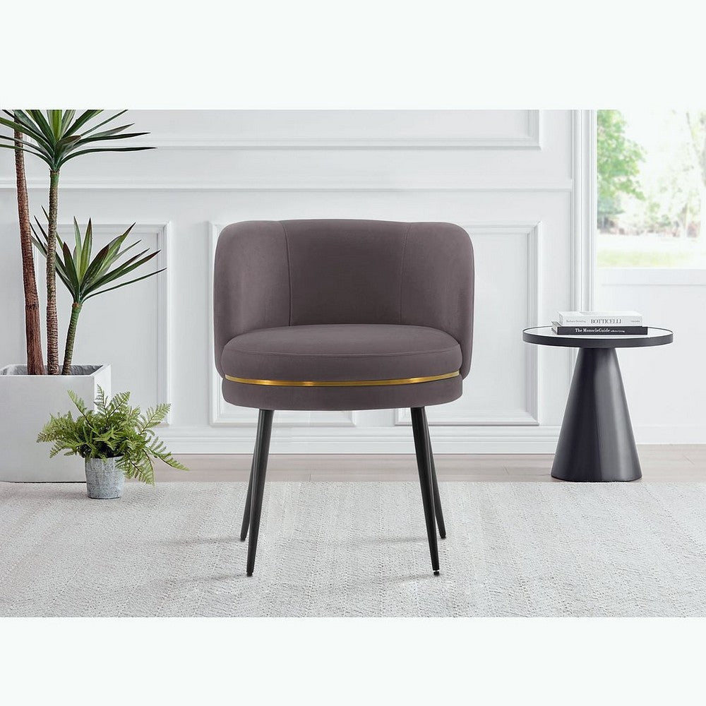 Modern Kaya Pleated Velvet Dining Chair in Grey MHC-DC080-GY