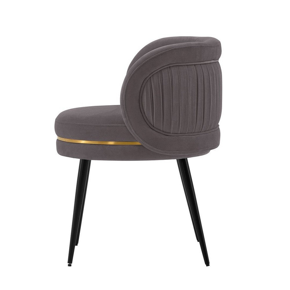 Modern Kaya Pleated Velvet Dining Chair in Grey MHC-DC080-GY