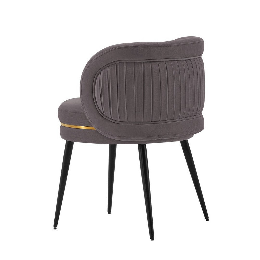 Modern Kaya Pleated Velvet Dining Chair in Grey MHC-DC080-GY