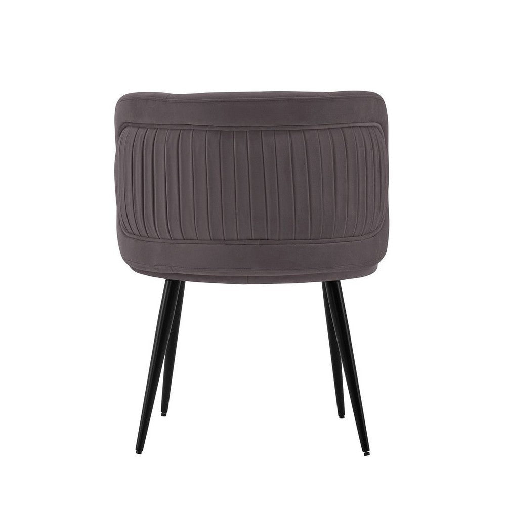 Modern Kaya Pleated Velvet Dining Chair in Grey MHC-DC080-GY