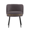Modern Kaya Pleated Velvet Dining Chair in Grey