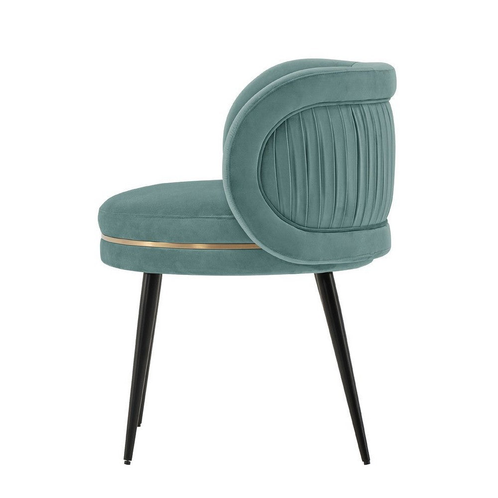 Modern Kaya Pleated Velvet Dining Chair in Mint Green MHC-DC080-MG