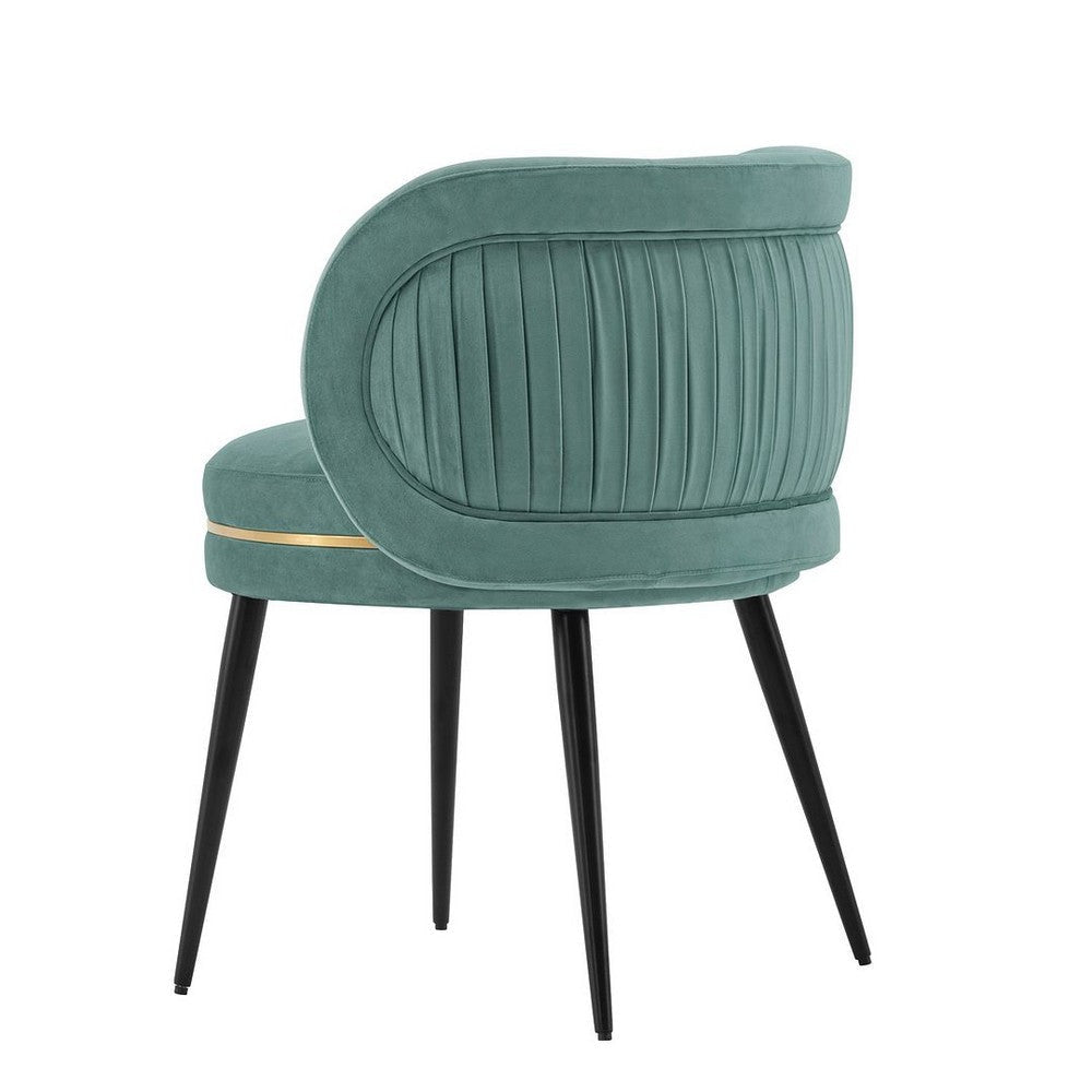 Modern Kaya Pleated Velvet Dining Chair in Mint Green MHC-DC080-MG
