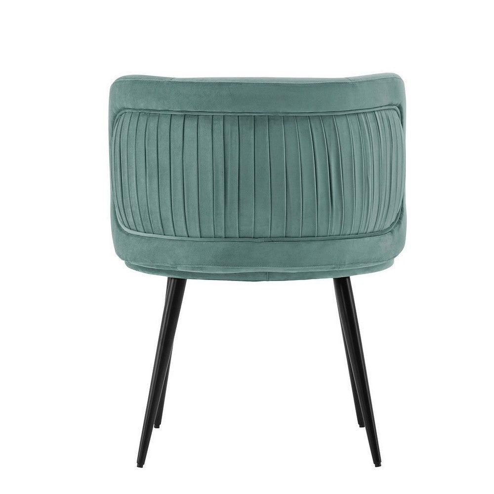 Modern Kaya Pleated Velvet Dining Chair in Mint Green MHC-DC080-MG