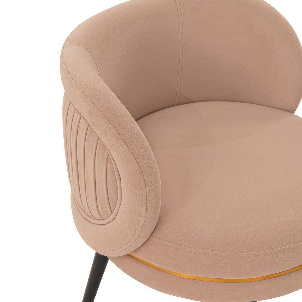 Modern Kaya Pleated Velvet Dining Chair in Nude MHC-DC080-ND