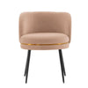 Modern Kaya Pleated Velvet Dining Chair in Nude