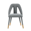 Modern Neda Velvet  Dining Chair in Grey