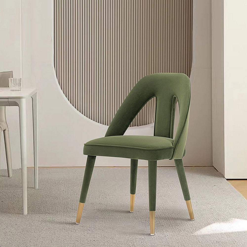 Modern Neda Velvet Dining Chair in Olive Green MHC-DC081-OG