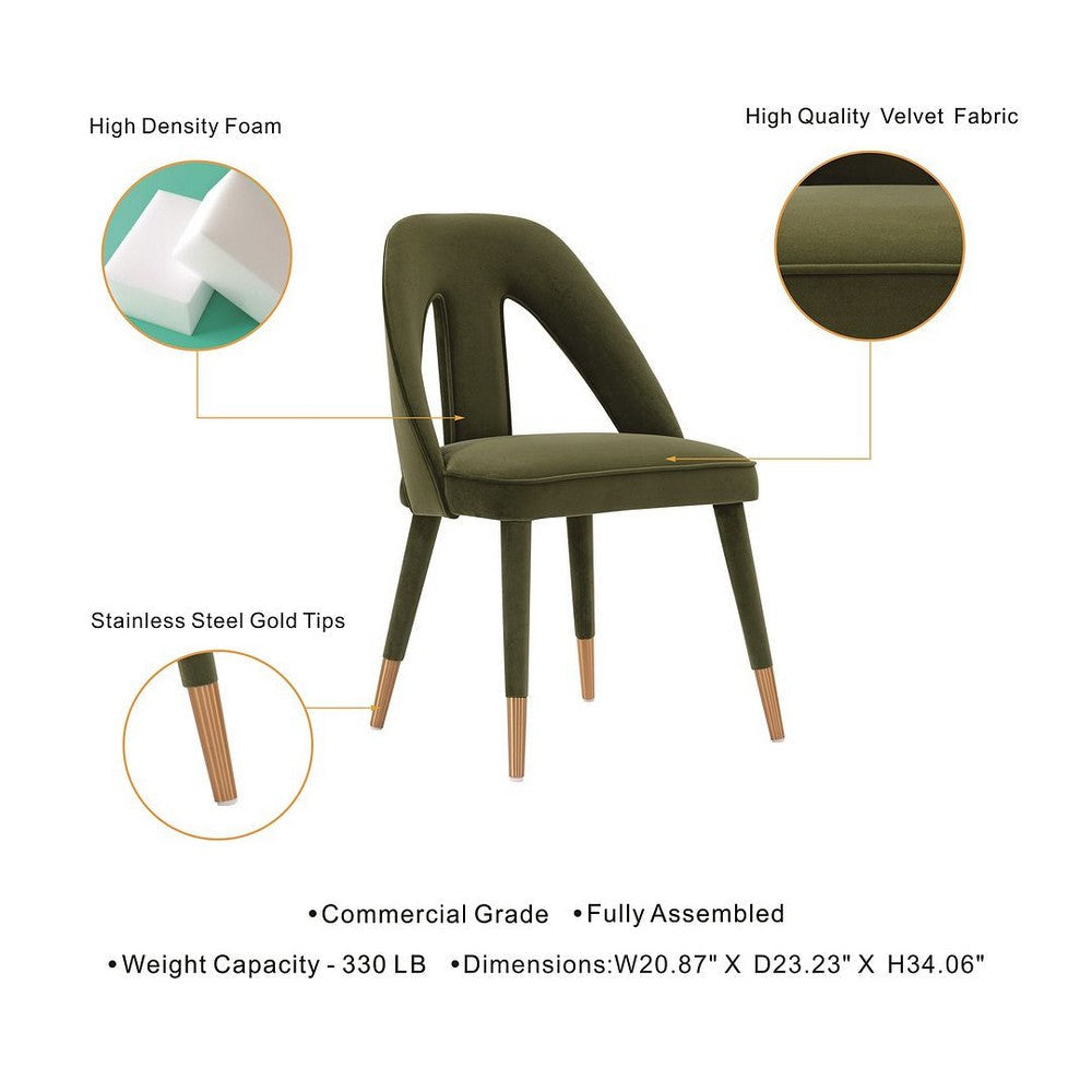 Modern Neda Velvet Dining Chair in Olive Green MHC-DC081-OG