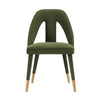 Modern Neda Velvet  Dining Chair in Olive Green