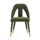 Modern Neda Velvet  Dining Chair in Olive Green