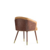 Modern Reeva Dining Chair Upholstered in Leatherette with Beech Wood Back and Solid Wood Legs in Walnut and Camal MHC-DC082-CL