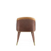 Modern Reeva Dining Chair Upholstered in Leatherette with Beech Wood Back and Solid Wood Legs in Walnut and Camal MHC-DC082-CL
