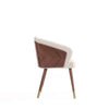Modern Reeva Dining Chair Upholstered in Leatherette with Beech Wood Back and Solid Wood Legs in Walnut and Cream MHC-DC082-CR