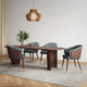 Modern Reeva Dining Chair Upholstered in Leatherette with Beech Wood Back and Solid Wood Legs in Walnut and Graphite Grey MHC-DC082-GY