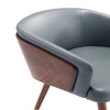 Modern Reeva Dining Chair Upholstered in Leatherette with Beech Wood Back and Solid Wood Legs in Walnut and Graphite Grey MHC-DC082-GY
