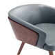 Modern Reeva Dining Chair Upholstered in Leatherette with Beech Wood Back and Solid Wood Legs in Walnut and Graphite Grey MHC-DC082-GY