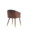 Modern Reeva Dining Chair Upholstered in Leatherette with Beech Wood Back and Solid Wood Legs in Walnut and Graphite Grey MHC-DC082-GY