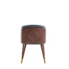 Modern Reeva Dining Chair Upholstered in Leatherette with Beech Wood Back and Solid Wood Legs in Walnut and Graphite Grey MHC-DC082-GY