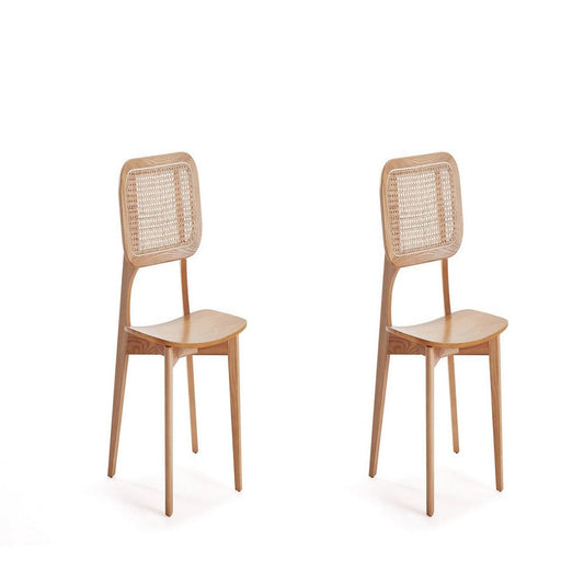 Versailles Square Dining Chair in Nature Cane - Set of 2