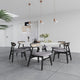 Colbert Dining Chair in Black and Cane with Grey Upholstered Seating - Set of 2 MHC-DCCA02-GY