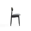 Colbert Dining Chair in Black and Cane with Grey Upholstered Seating - Set of 2 MHC-DCCA02-GY