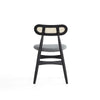 Colbert Dining Chair in Black and Cane with Grey Upholstered Seating - Set of 2 MHC-DCCA02-GY