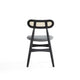 Colbert Dining Chair in Black and Cane with Grey Upholstered Seating - Set of 2 MHC-DCCA02-GY