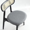 Colbert Dining Chair in Black and Cane with Grey Upholstered Seating - Set of 2 MHC-DCCA02-GY