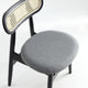 Colbert Dining Chair in Black and Cane with Grey Upholstered Seating - Set of 2 MHC-DCCA02-GY