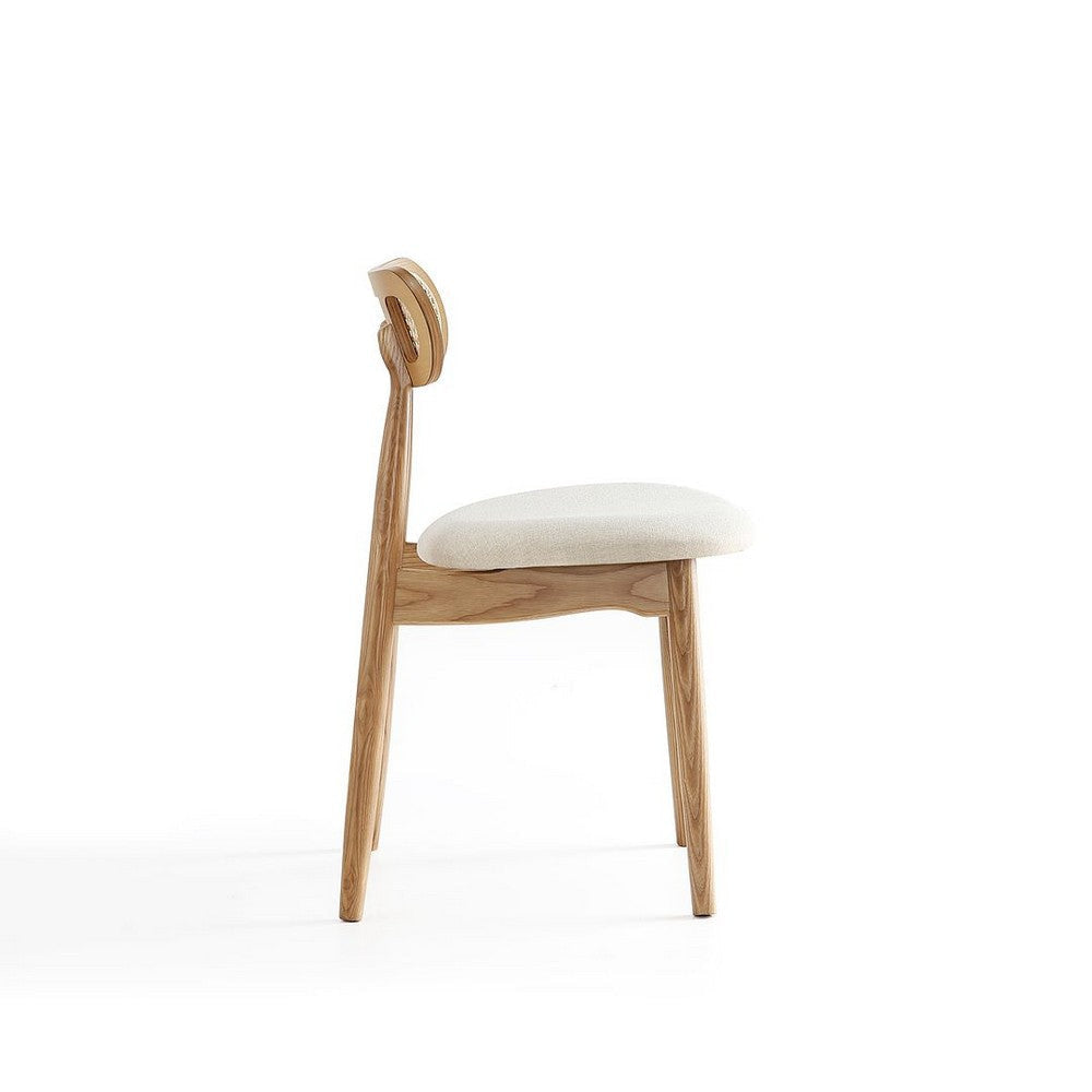 Colbert Dining Chair in Nature and Cane with Oatmeal Upholstered Seating - Set of 2 MHC-DCCA02-OM