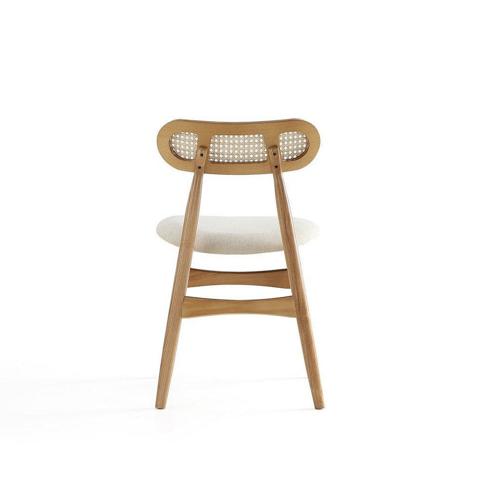Colbert Dining Chair in Nature and Cane with Oatmeal Upholstered Seating - Set of 2 MHC-DCCA02-OM