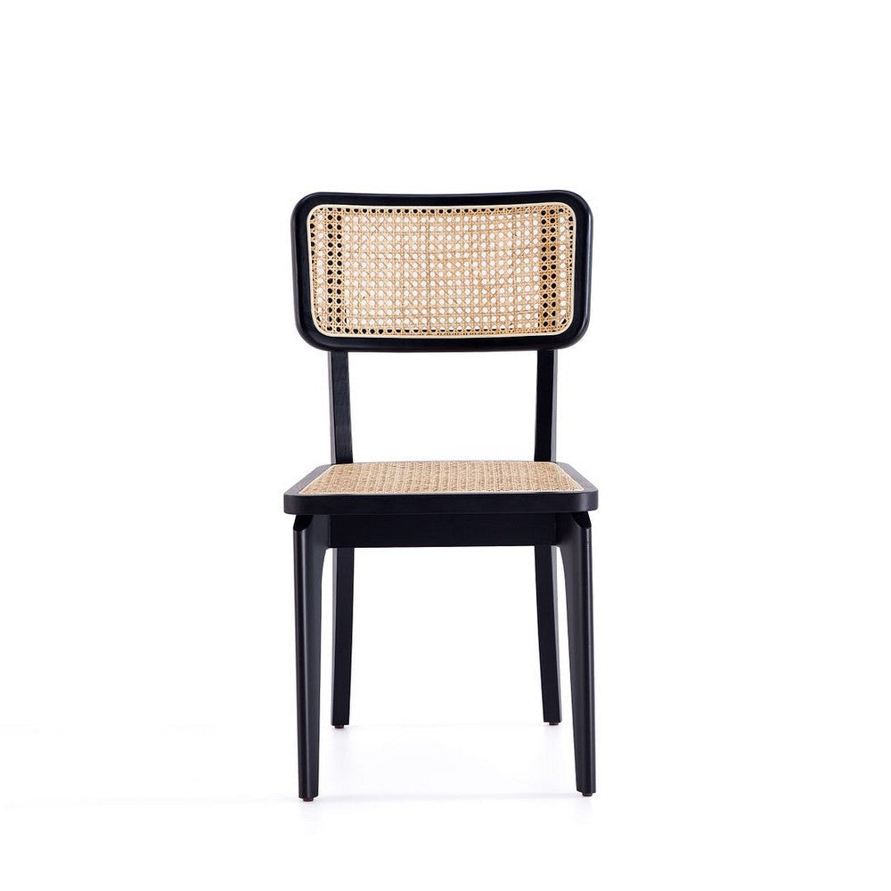 Giverny Dining Chair in Black and Natural Cane - Set of 2 MHC-DCCA04-BK
