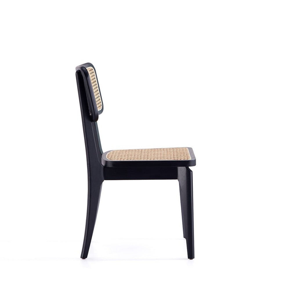 Giverny Dining Chair in Black and Natural Cane - Set of 2 MHC-DCCA04-BK
